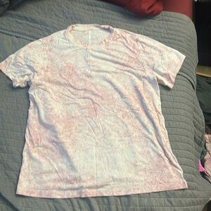 Lululemon size 4 all yours tee white/pink